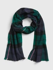 NEW Gap Mens Womens Cozy Soft Stripe, Buffalo Plaid Oversized Fringe Scarf NWT