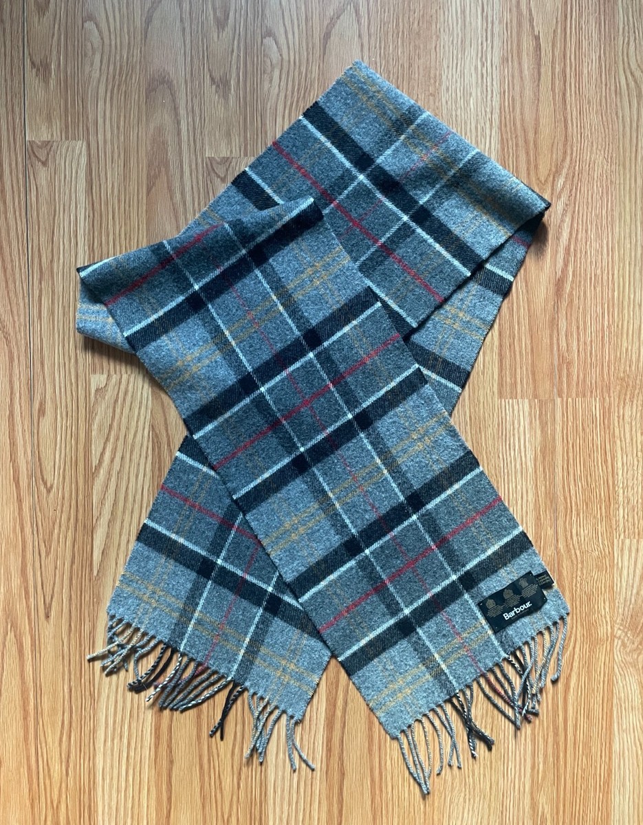 Barbour Cashmere Wool Gray Tartan Scotland Scarf | eBay