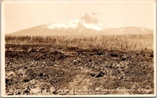 RPPC McKenzie Lava Beds OR Hwy Mt Washington c1920s Markham photo postcard GQ1
