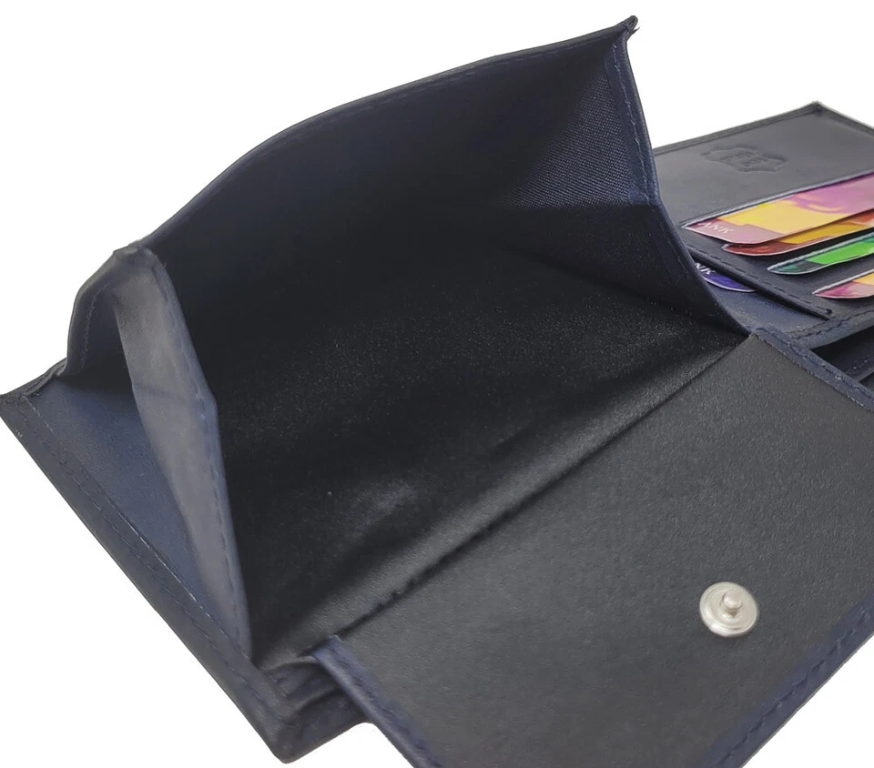 Geldbörse Portemonnaie Geldbeutel Herren Echt Leder Portmonee Querformat dünn - Bild 3 von 4