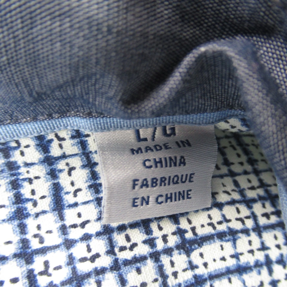 Tommy Bahama Shirt Mens Large Short Sleeve Pocket Button Up Blue Silk - Image 4 of 4