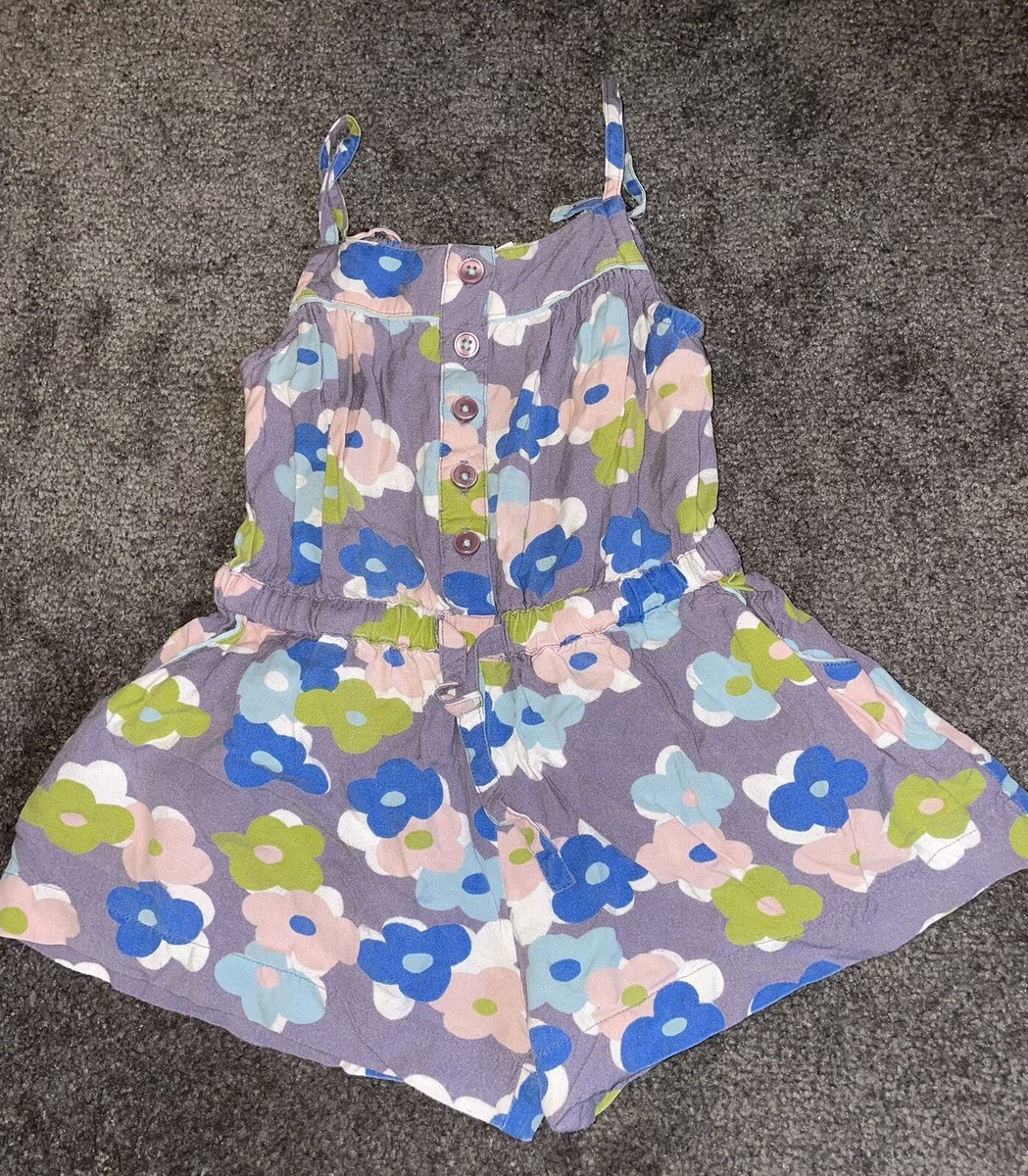 Toddler Girls Mini Boden Floral Summer Sleeveless Romper Outfit