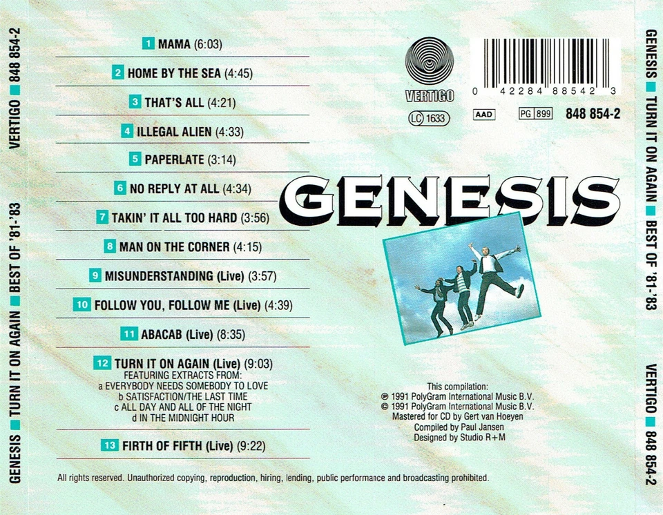 (CD) Genesis - Turn It On Again - Best Of '81-'83 - Mama, Abacab, Illegal Alien  - Bild 2 von 2