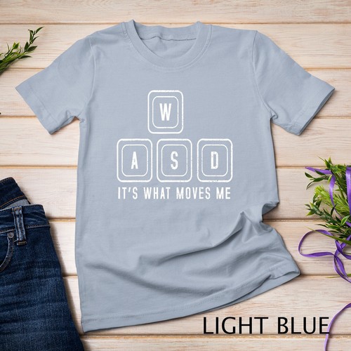 WASD It's What Moves Me - Funny PC Gamer Computer Nerd Gift Unisex T-shirt - Picture 5 of 15