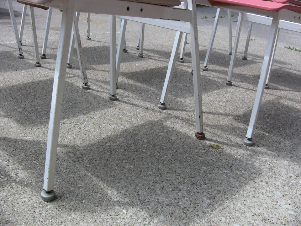 Silla Industrial Vintage Acero Madera Doblada Comedor Oficina Mediados de Siglo Muebles Foto 4 de 4