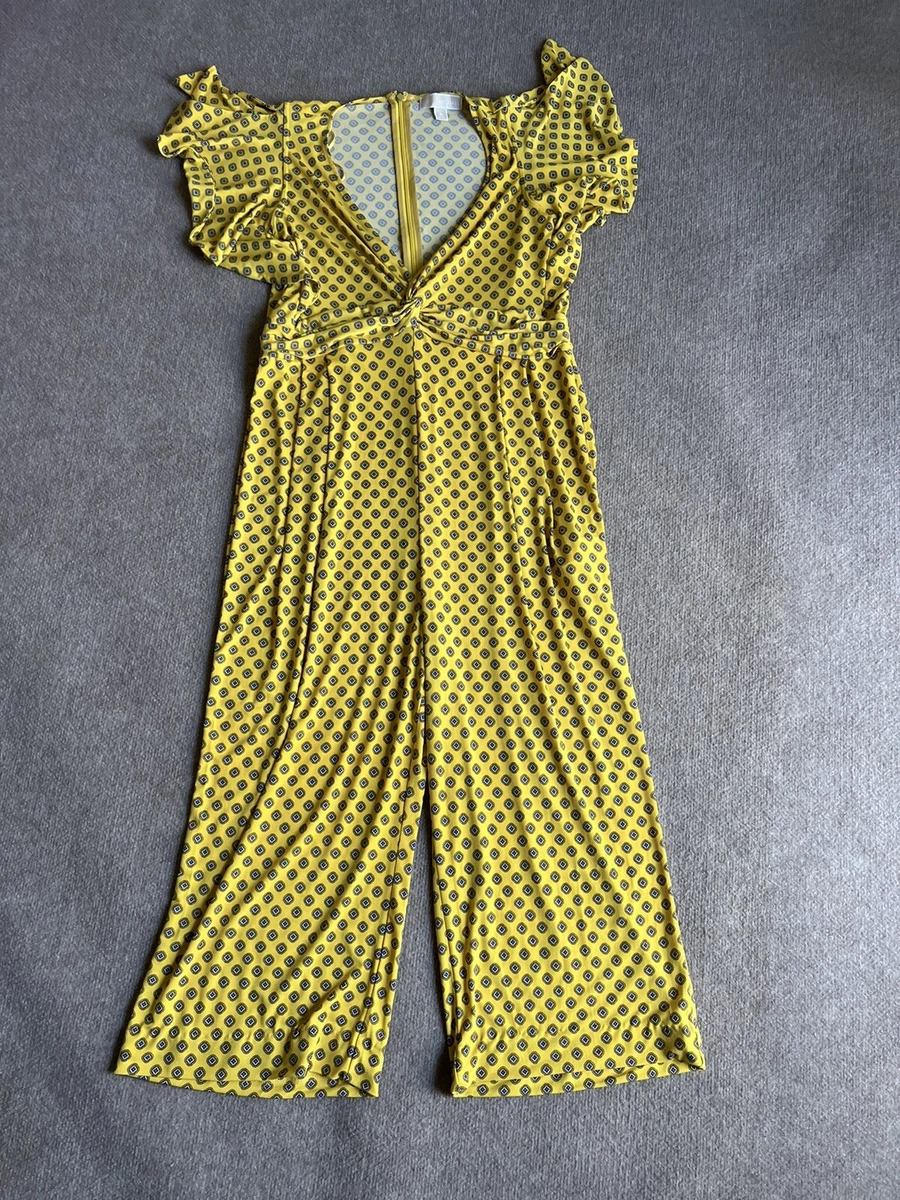 Michael Michael Kors Jumpsuit Women s Medallion Print Yellow Size XL