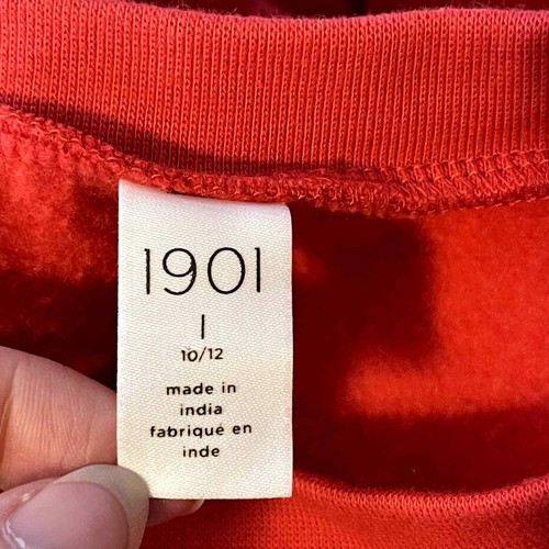1901 Kids Red Tomato Pleated Sleeve Fleece Sweatshirt NWOT Girls Size L 10-12 - Picture 7 of 9