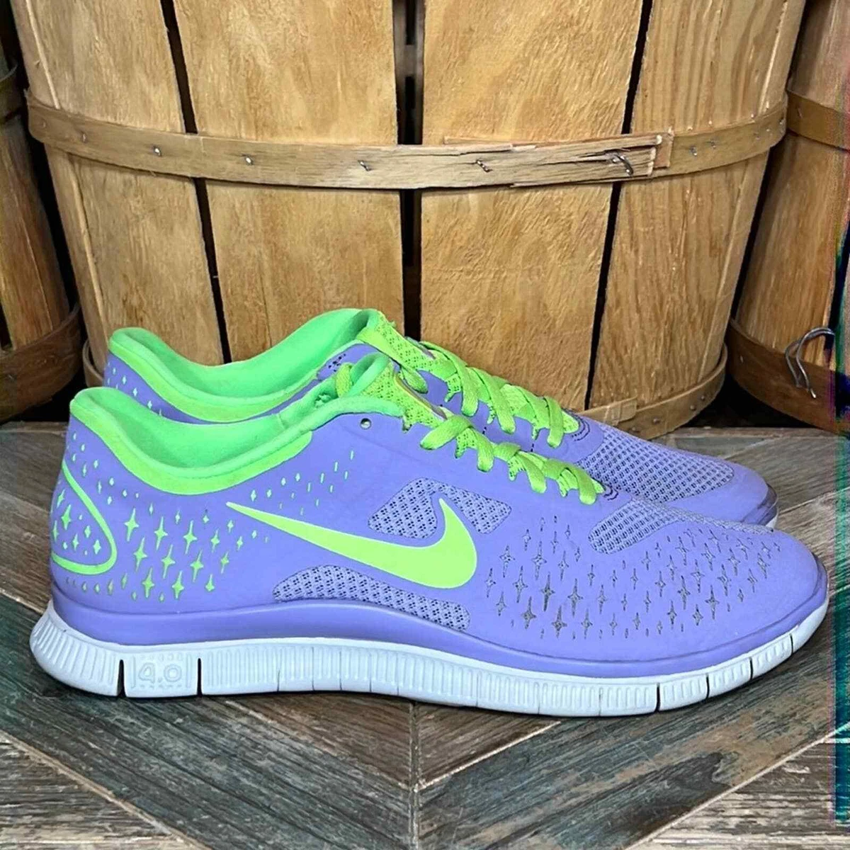 Tekstschrijver Marco Polo pad Nike Free 4.0 V2 Purple Green Training Running Shoes 511527-530 Womens Size  10 | eBay