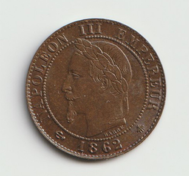 France - Napoleon III - Centime 1862A Ch. UNC * Cert: 3688