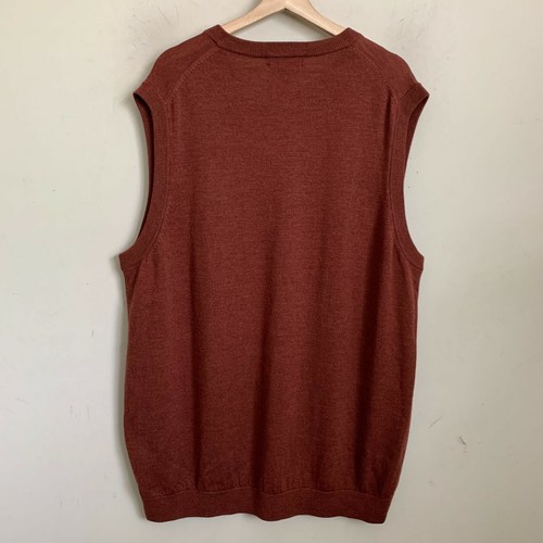 Hart Schaffner Marx Vest Sweater Russet V-Neck Fine Merino Wool (2 Sizes) NEW - Picture 2 of 7