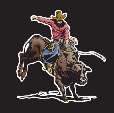 BULL RIDING DECAL BULL RIDER VINYL STICKER WESTERN COWBOY jinete del ...