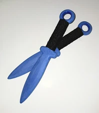 Knife Training Double Daggers Sword Trainer Shaolin Wushu Practice Kung Fu Blue
