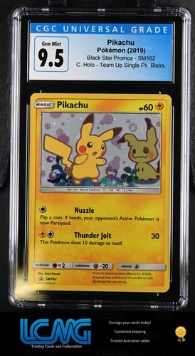 Pokemon TCG Pikachu SM162 Holo Black Star Promo Team Up Blister - CGC 9.5 NEW 10