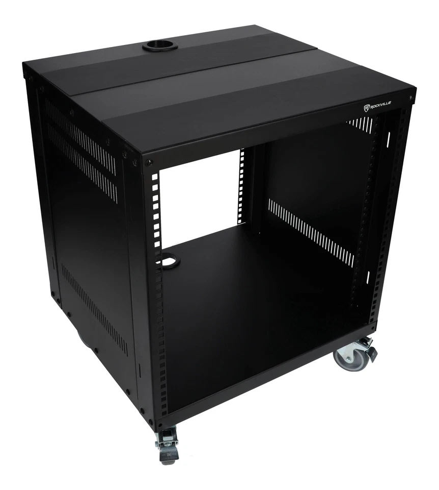 Rockville RR10U 10U Live Sound/Recording Studio Rack Case w/Wheels + Hardware