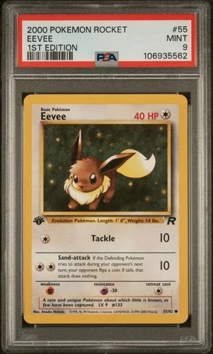 2000 POKEMON ROCKET #55 EEVEE 1ST EDITION PSA MINT 9 #55/82