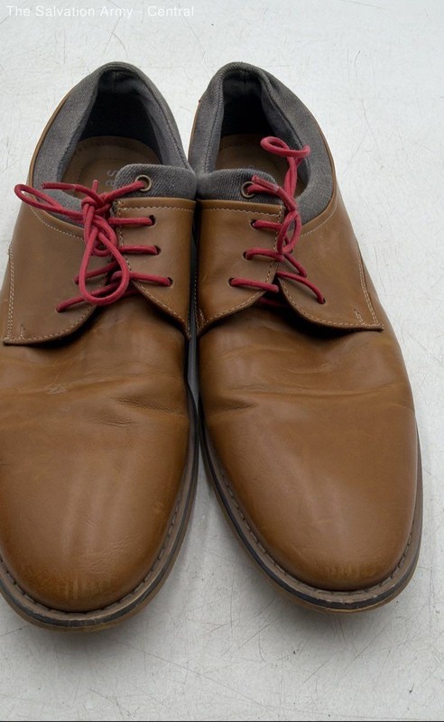 Seven 91 Mens Brown Leather Round Toe Lace Up Oxford Dress Shoes Size 10.5
