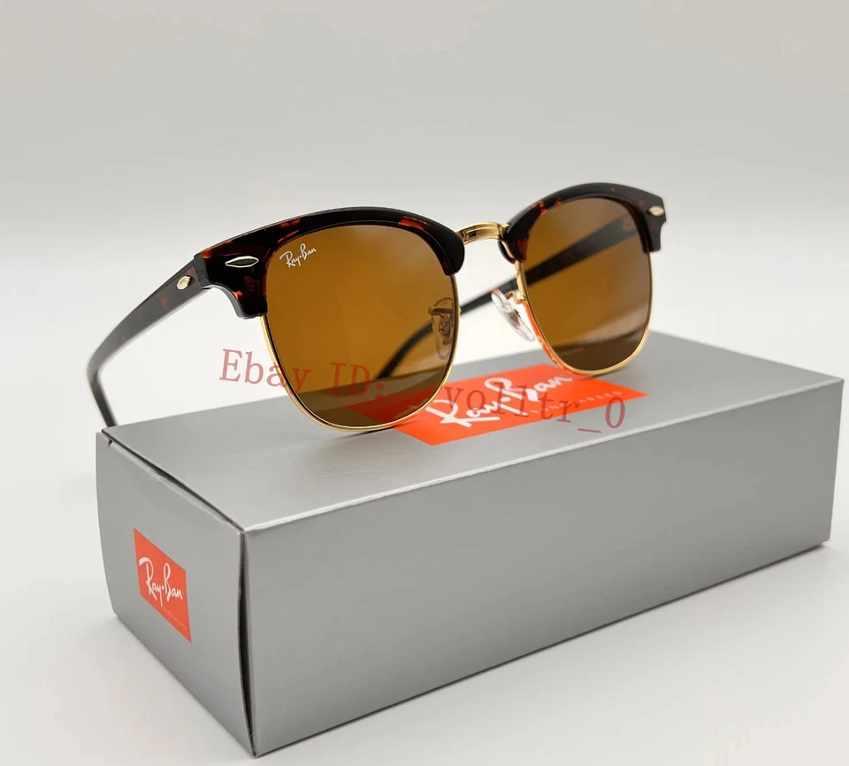 Gafas de sol clásicas Ray-Ban Clubmaster RB3016 1160 51 mm Habana marrón dorado negro Foto 2 de 4