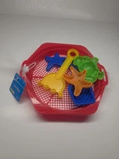 7 Pcs. Beach Toy Set-Sand Sifter, Shovel, Rake, Turtle, 2 Starfish, Crab