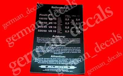 #ad Tire pressure wheel sticker decal aufkleber for BMW Alpina E12 E21 E24 $29.99