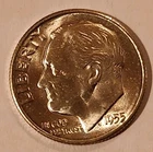 1955 S Roosevelt Dime Uncirculated 90% Silver