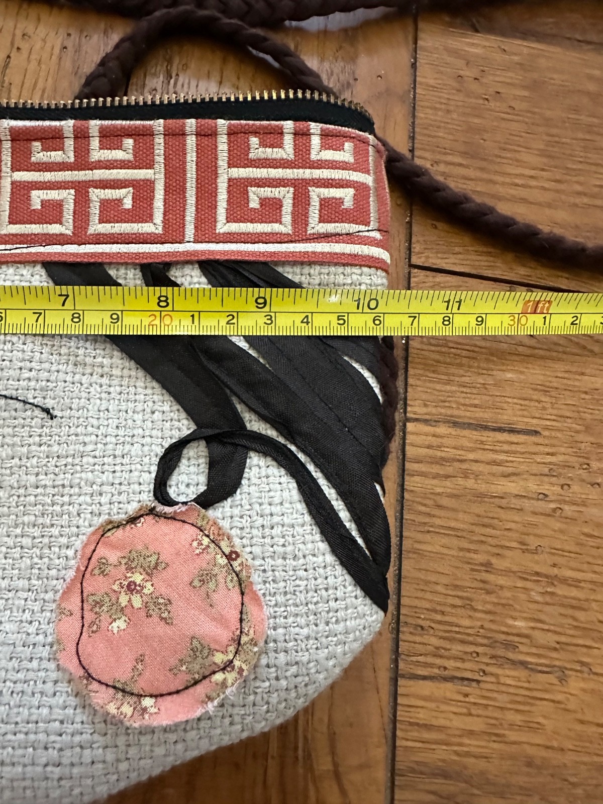 small patchwork purse with face embellishments - image 4