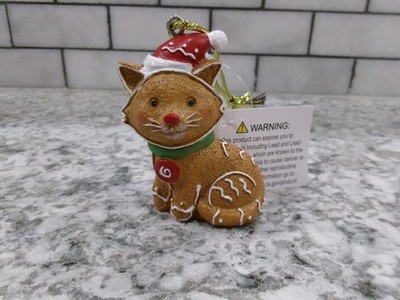 Cracker Barrel Gingerbread Cat Ornament, ***NEW*** - 2''