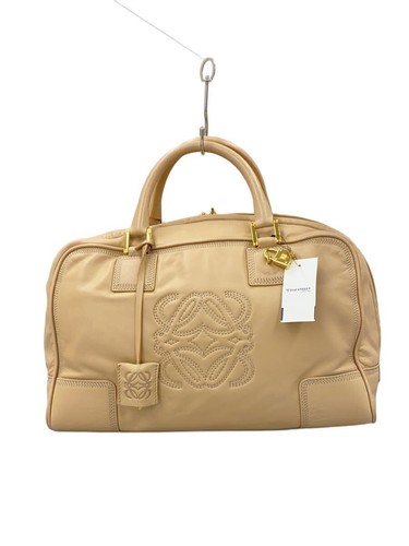 LOEWE Boston Bag Amazona 36 Leather BEG Square rubbed handle dirty Used