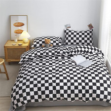Black White Plaid Comforter Sets Queen Women Men Black and White Checkerboard Gr