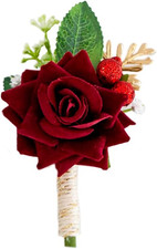 1 pc Ivory Rose Men Boutonniere for Wedding Groom Groomsmen Artificial Flowers B