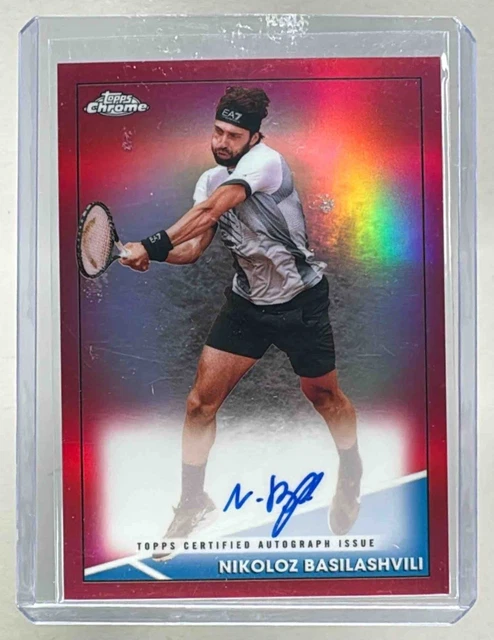 Nikoloz Basilashvili 2021 Topps Chrome #CA-NBA Red Refractor Auto /5