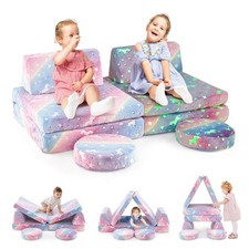 Glow in the Dark Modular Kids Play Couch Set w/ Machine-washable Flannel Covers