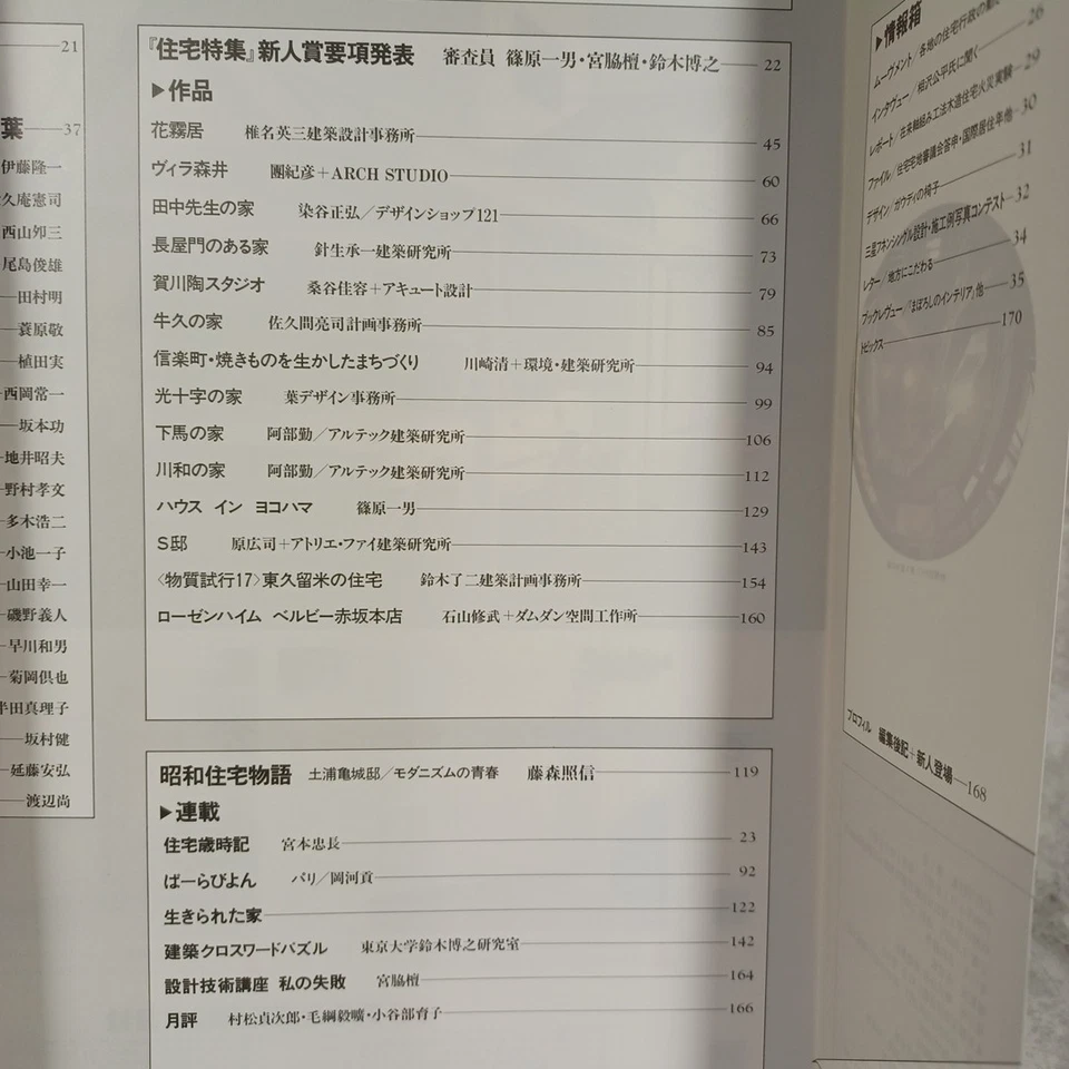 Japan Architect001　Cover:Kazuo Shinohara:Hiroshi Hara：Ryoji Suzuki　1986 - Image 2 of 4