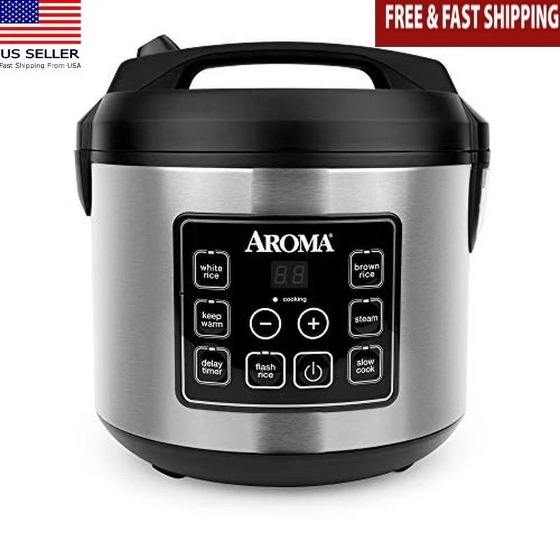Digital Rice Cooker Slow Cooker Food Steamer 20 Cup Programmable Kitchen Tool US