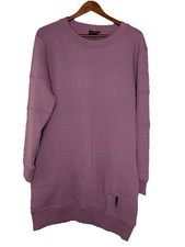 Foxylab Newyork Purple Women's Large Cotton Long Sleeve Sweatshirt Dress Cozy