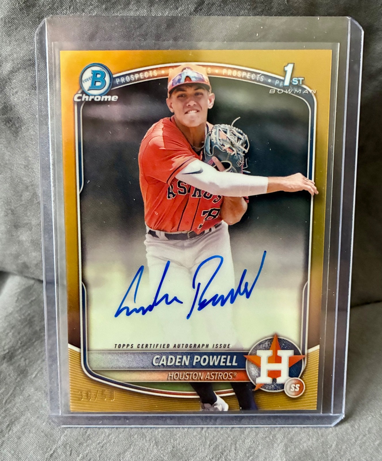 2025 Bowman Chrome Caden Powell 1st True Gold AUTO /50 🔥 Astros  #CPA-CPO