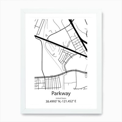 Parkway,United States Minimalist Ma Framed Wall Art Poster Canvas Print Picture