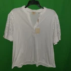 4748) NWT TAHARI 3X white pullover cotton tee knit top sleeve detail new 3X