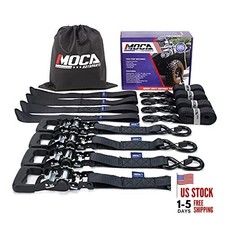 MOCA Heavy Duty Ratchet Tie Down Straps - 5200 Lbs Breaking Strength 1.6" x 8' 
