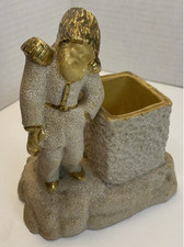 Bernard Bloch Austrian Cigar Pipe Holder Old Man Textured Salt Glaze, Tobacciana