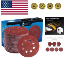 72 PCS 5 Inch 8 Hole Hook and Loop Adhesive Sanding Discs Sandpaper for Rando... 0.26 per gallon