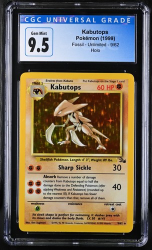 Kabutops (Unlimited) graded CGC 9.5 for sale on eBay