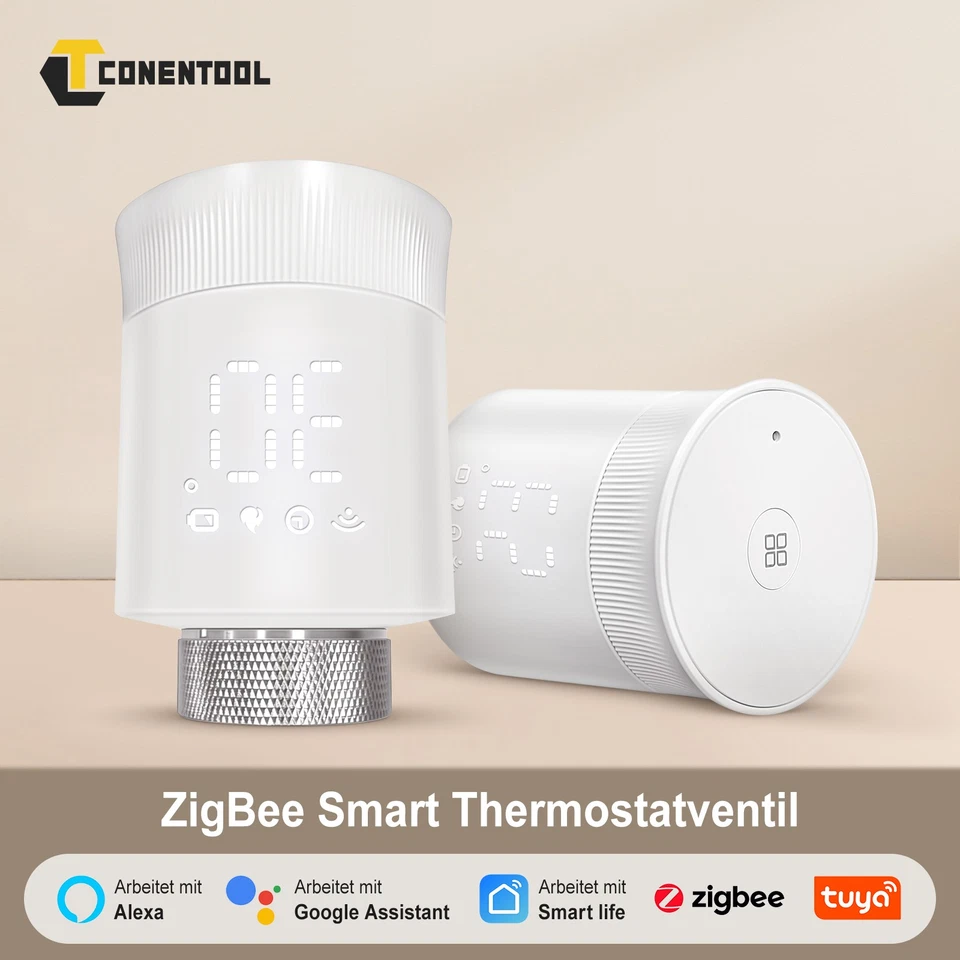 Tuya Zigbee SMART Heizkörper Thermostat Set Ventil für Alexa Google WLAN App DHL