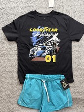 Art Class Girls Medium 8 Short Sleeve Graphic Oversized T-Shirt  Shorts Set