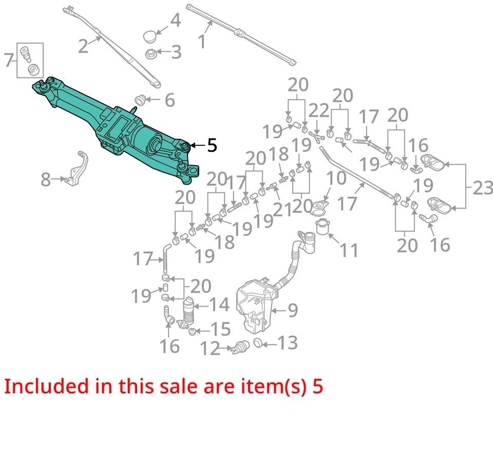 2011 Audi A3 Front Windshield Wiper Motor OEM 131K Miles - LKQ397809617 - Image 4 of 4