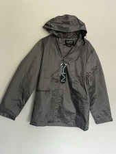 Mack Russo Wind Breaker  XL Hooded Rain Jacket Gray NWT Full Zip Hiking Coat