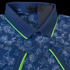 G/Fore Peony Sketch Banded Sleeve Tech Jersey Golf Polo Floral Size Medium 120