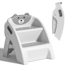Folding Kids Step Stool for Bathroom and Potty TrainingAnti-Slip Anti-Tip A-F...