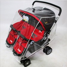 Universal Clear Stroller Rain Cover Double Pushchair Pram Baby Infant Twin