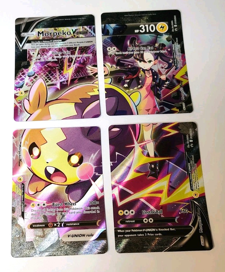 POKEMON MORPEKO V-UNION 4 CARD PROMO SET SWSH287 SWSH288 SWSH289 SWSH290 LP-NM
