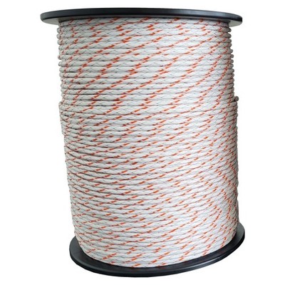Weidezaunseil Premium weiß/orange 200 m 11 Leiter Weidezaunlitze Weidezaun Seil